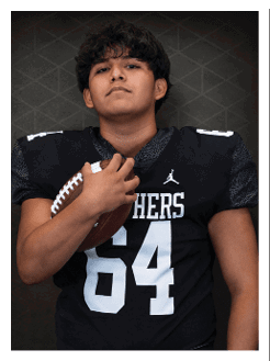 Two football players wearing black jerseys and holding hands. Description generated by AI