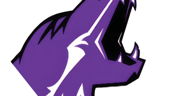 A stylized purple claw or talon with white highlights and black outlines on a white background. Description generated by AI