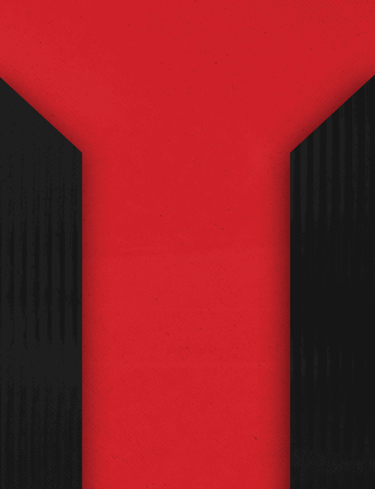 Three black and red buildings. Description generated by AI