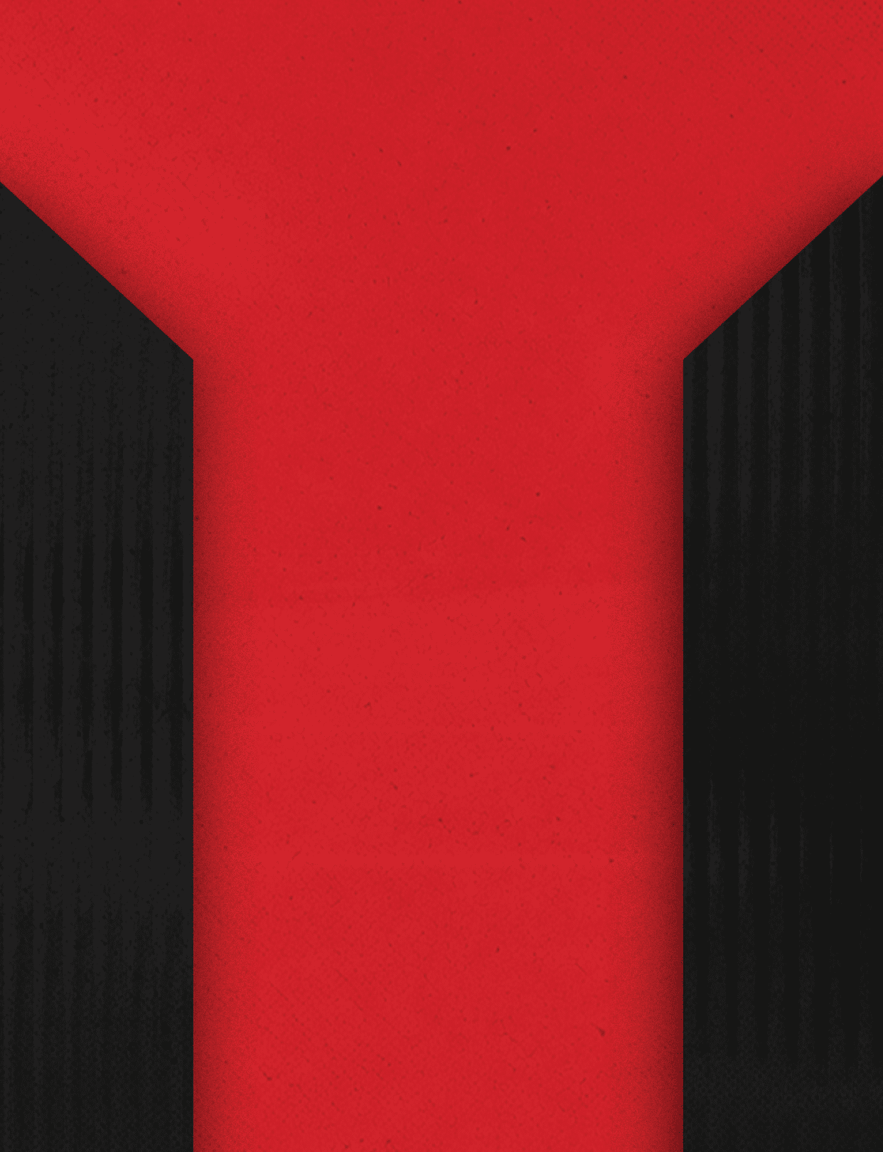 Three black and red buildings. Description generated by AI