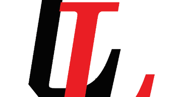 Stylized overlapping letters “L" and "T" in black and red on a white background. Description generated by AI