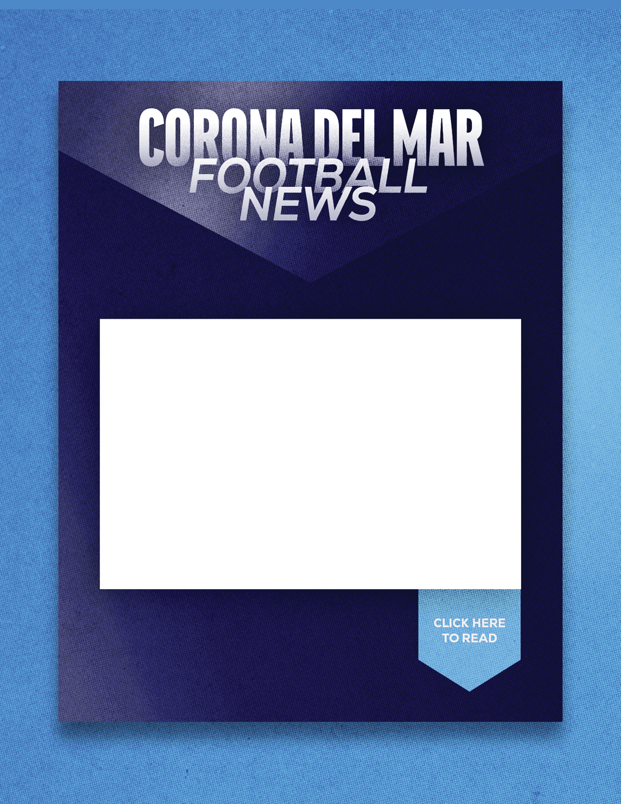 A red and blue sign with a blank space for a headline. Description generated by AI