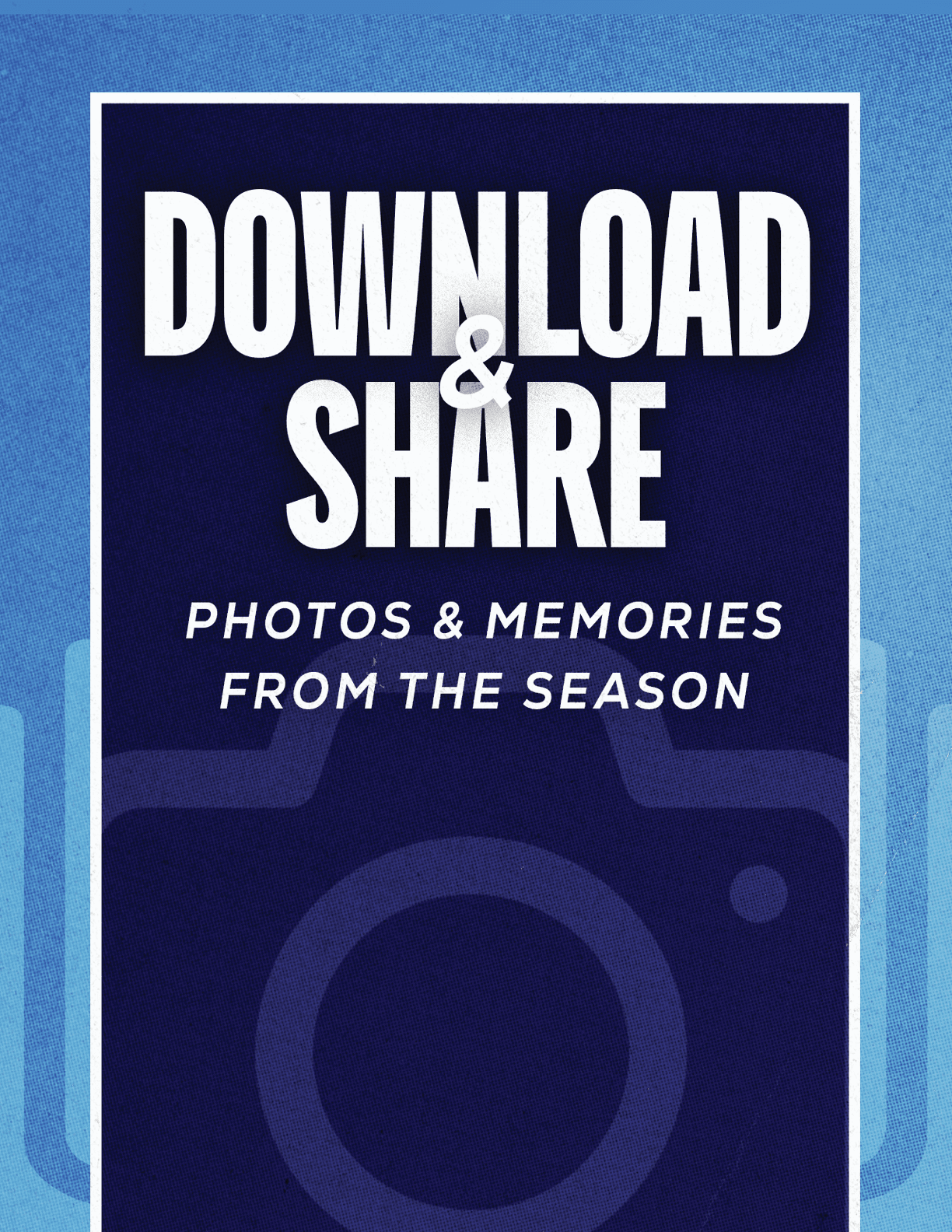 A red and blue poster with a camera on it. Description generated by AI