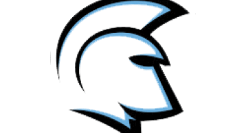 A blue and white bull head. Description generated by AI