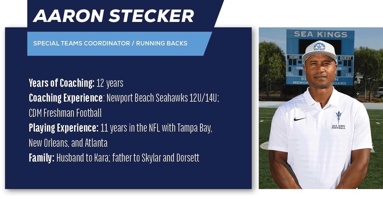 Aaron Stecker ,Special Teams Coordinator / Running Backs ,Years of Coaching: 12 years Coaching Experience: Newport Be...
