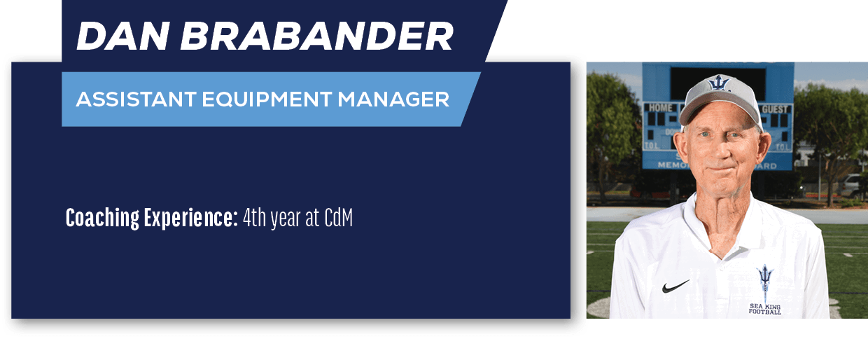 Dan Brabander ,Assistant Equipment Manager ,Coaching Experience: 4th year at Cd