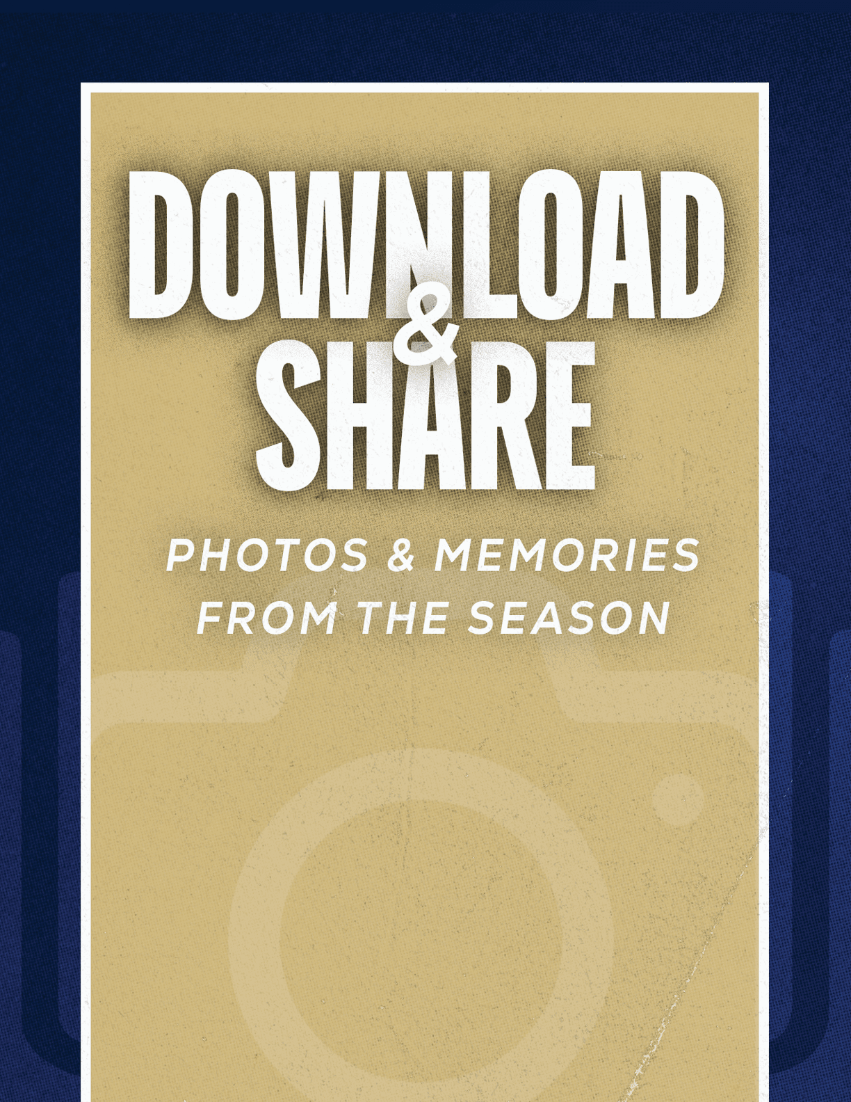 A yellow and blue poster with a camera on it. Description generated by AI