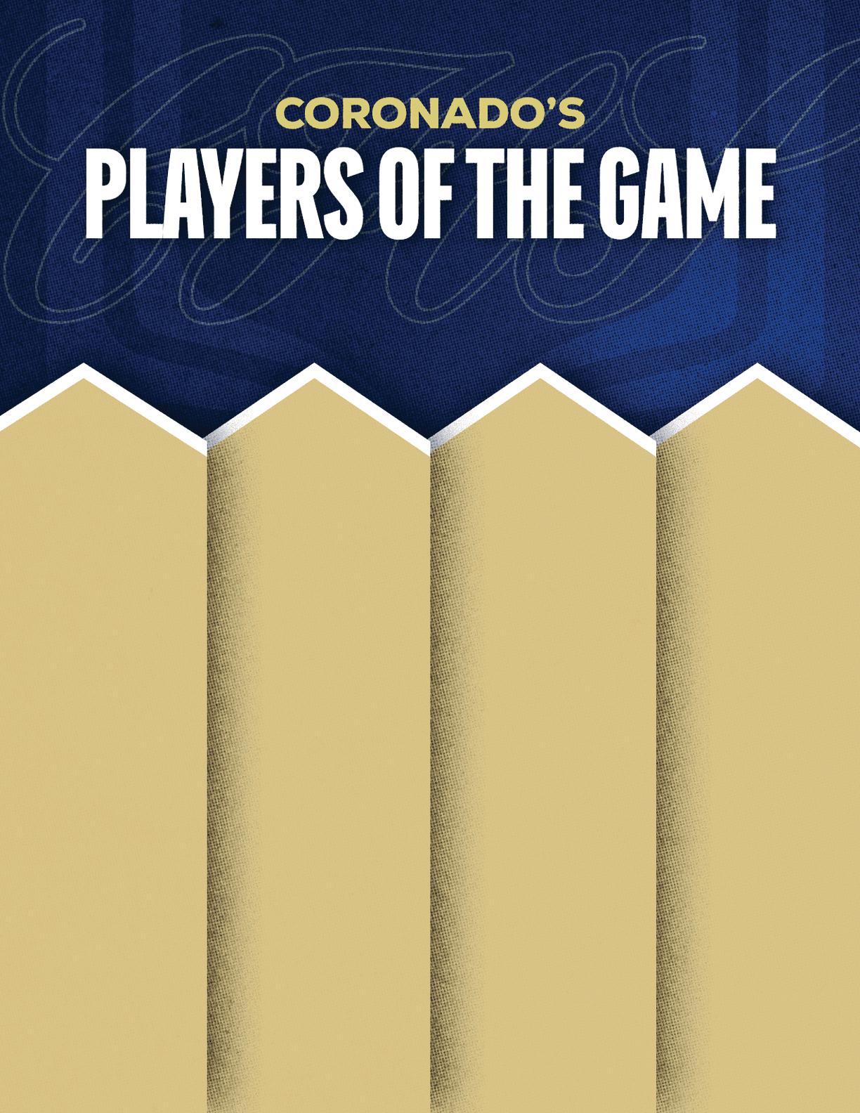 A poster for Coronado's Players of the Game. Description generated by AI