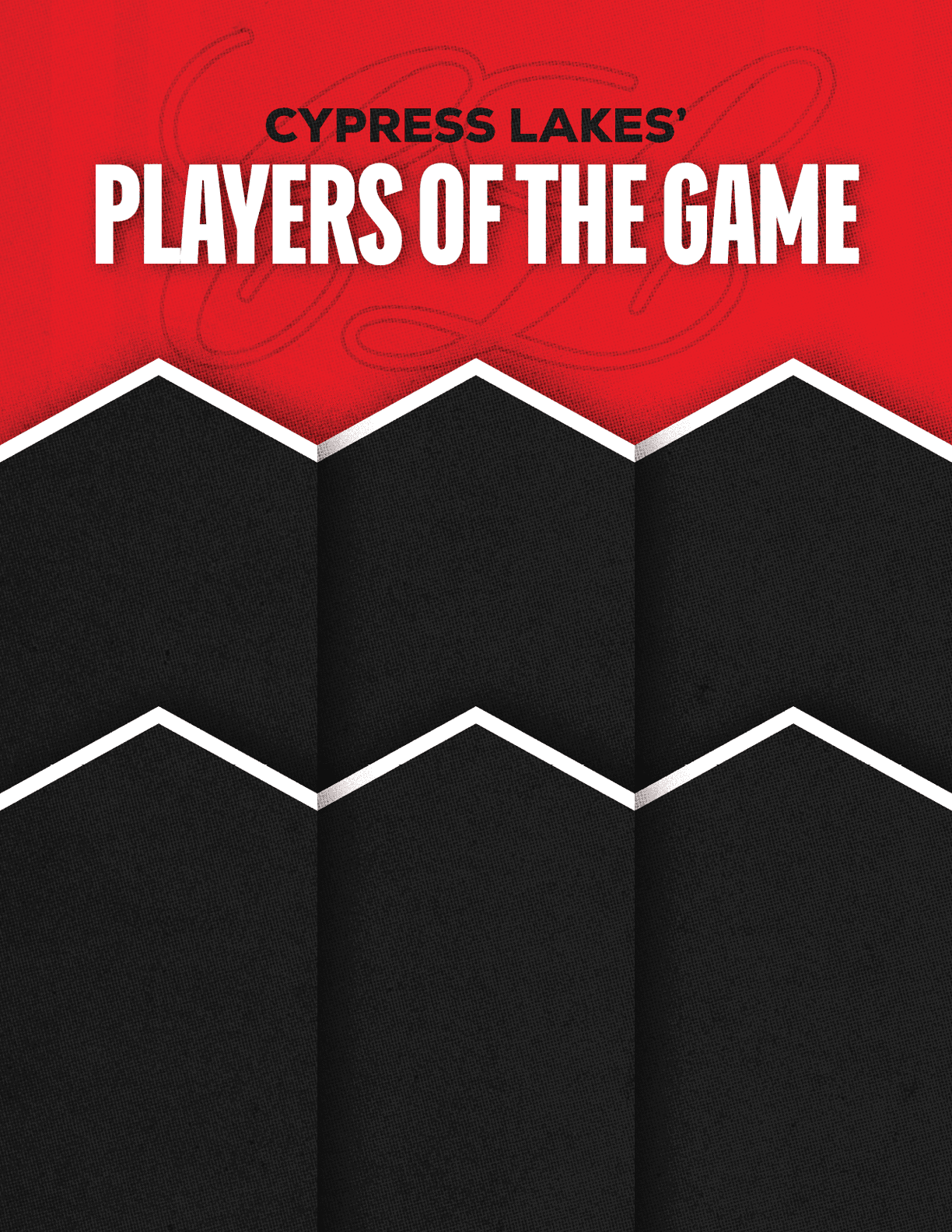 A red and black poster with the words “Sun Prairie East's Players of the Game" written on it. Description generated by AI