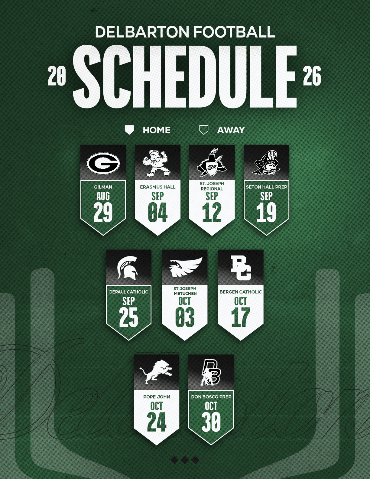 A red and white schedule for Sun Prairie East Football. Description generated by AI
