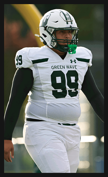 A young man wearing a football jersey with the name Vista on the back. AI generated content