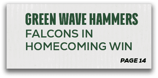page 14,GREEN WAVE hammers FALCONS IN HOMECOMING WI