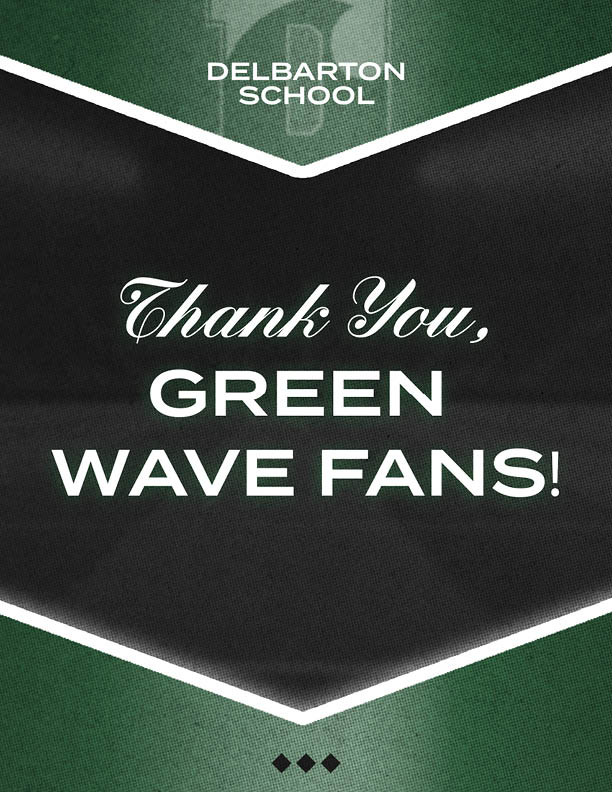 A green and gold sign that says Thank You Golden Eagles. Description generated by AI