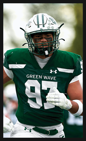 A young man wearing a football jersey with the name Vista on the back. AI generated content