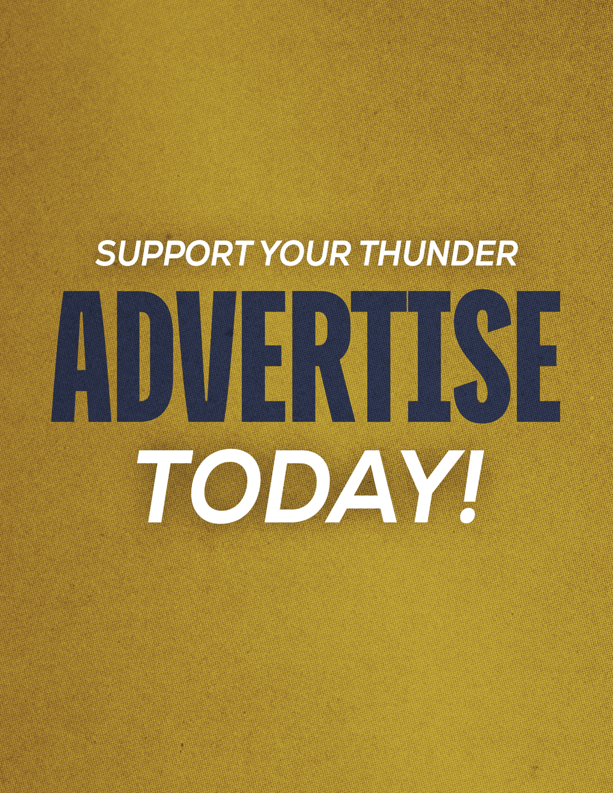 A sign encouraging people to support their thunder advertisement. AI generated content
