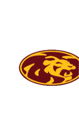 A lion's head with open mouth and yellow and red background. AI generated content