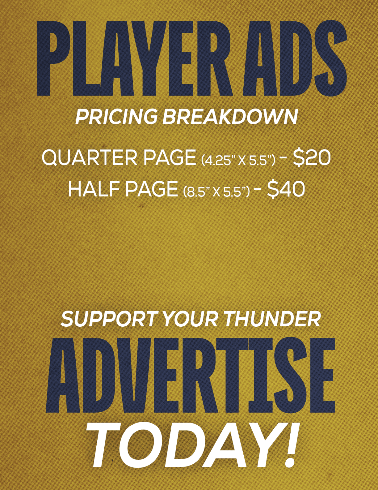 A sign advertising Player Ads with a price breakdown. AI generated content