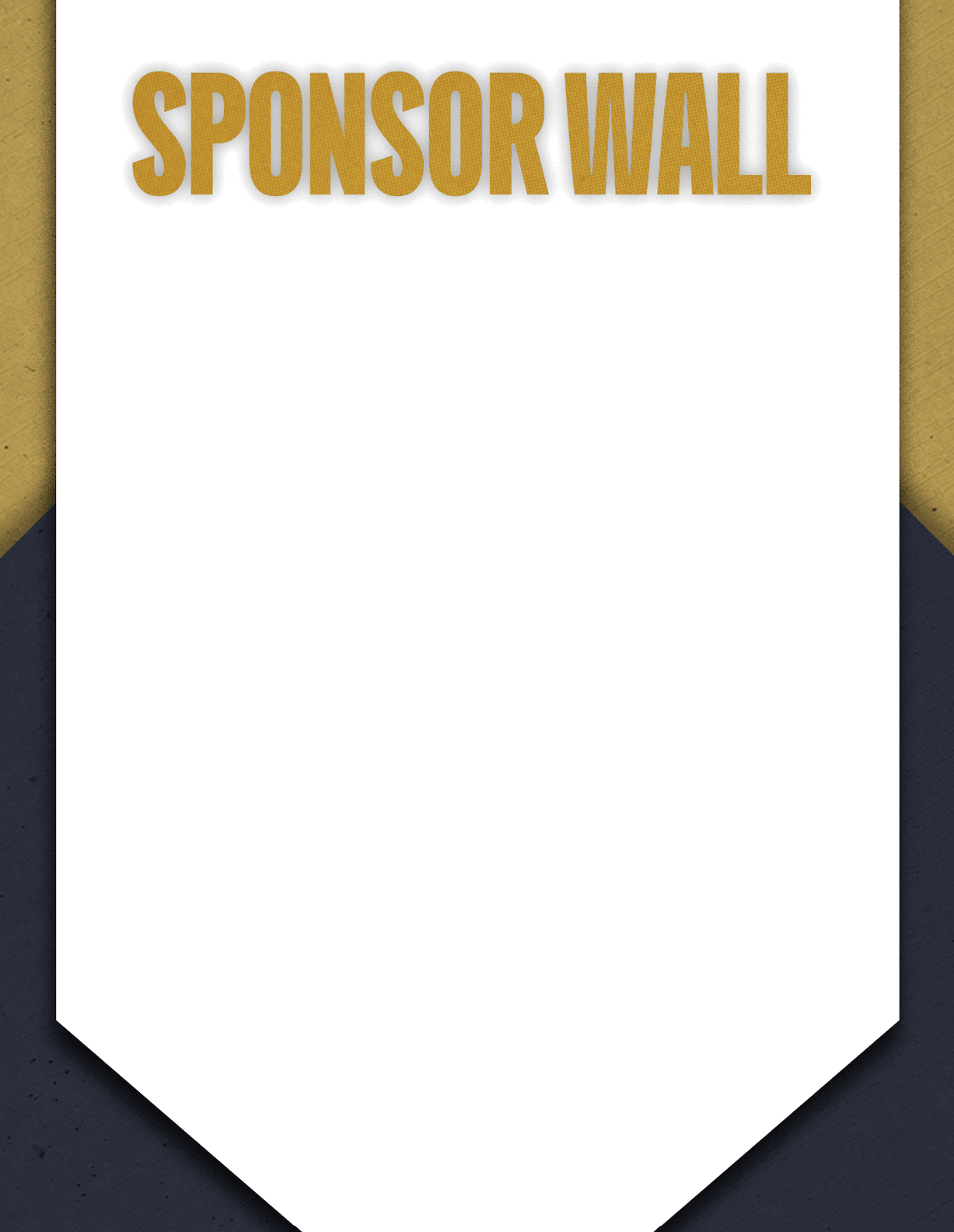 A white banner with gold lettering that reads “Sponsor Wall". AI generated content