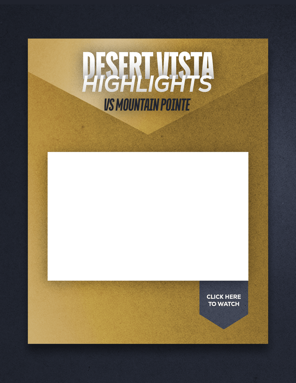 A poster advertising a game between Desert Vista and O'Connor. AI generated content