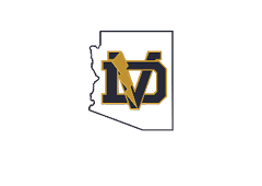 A stylized logo featuring the letters N and D intertwined with a gold lightning bolt overlay, set against an outline of a state map. Description generated by AI