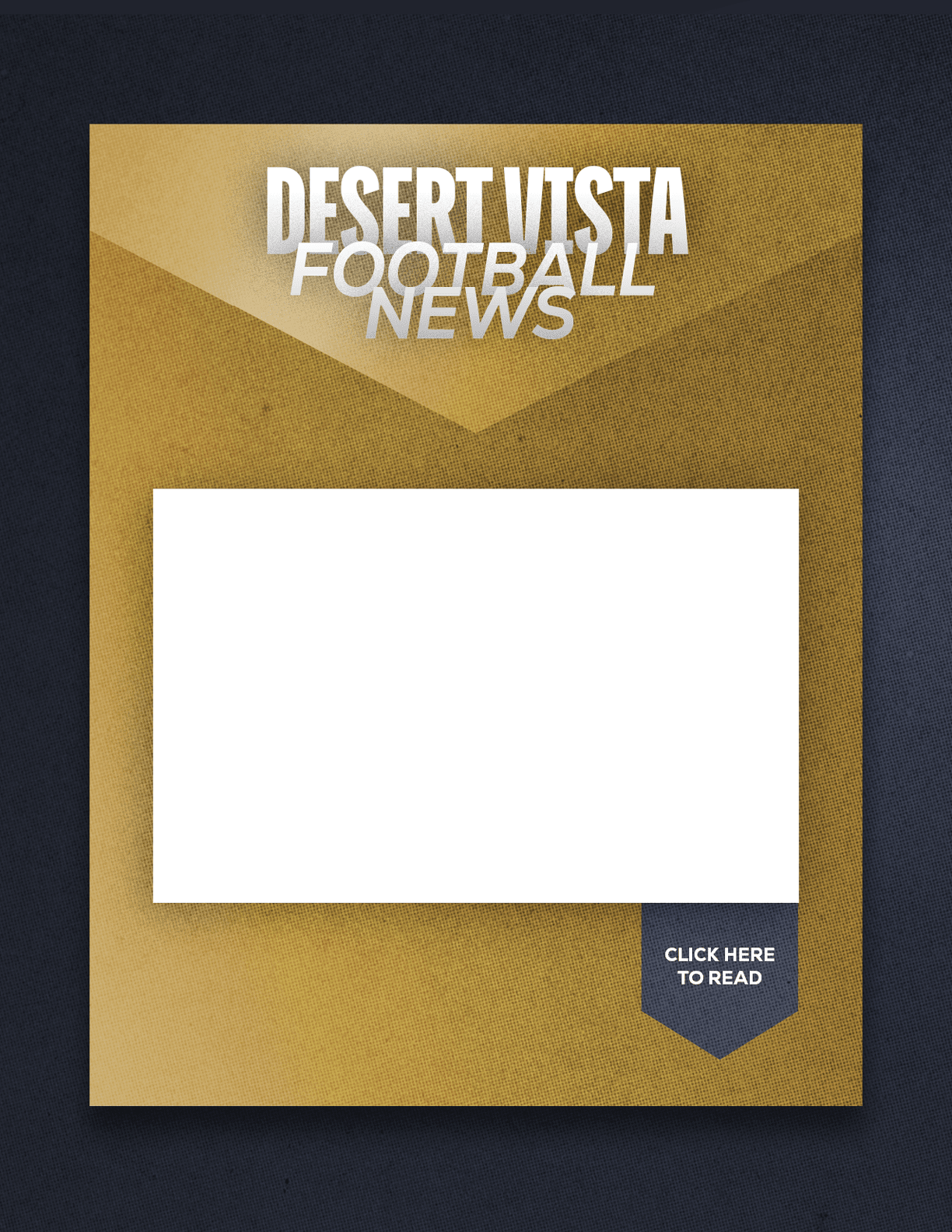 A poster advertising a game between Desert Vista and O'Connor. AI generated content