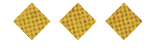 Three dark blue diamond shapes with a grid pattern are evenly spaced on a white background. Description generated by AI