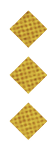 Three dark blue diamond shapes with a subtle checkered pattern are arranged vertically on a white background. Description generated by AI