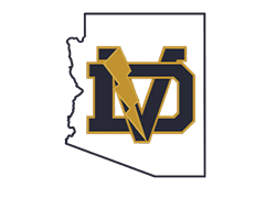 A gold and blue logo with a lightning bolt in the middle. AI generated content