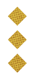 Three dark blue diamond shapes with a subtle checkered pattern are arranged vertically on a white background. Description generated by AI