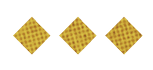 Three dark blue diamond shapes with a subtle checkered pattern are vertically aligned on a white background. Description generated by AI