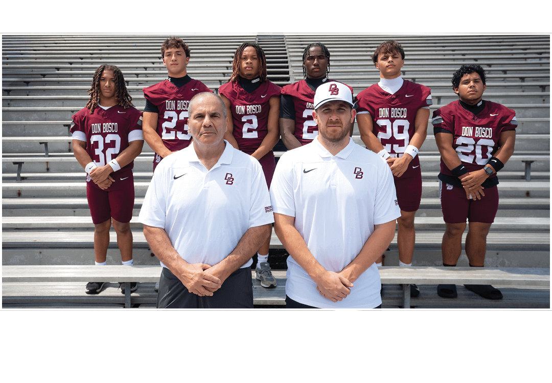 Left to right: Coach Katz, Coach Bobby Fitts, Ramos, Thomas, Richardson, Abromowicz, Padilla,RUNNING BACK