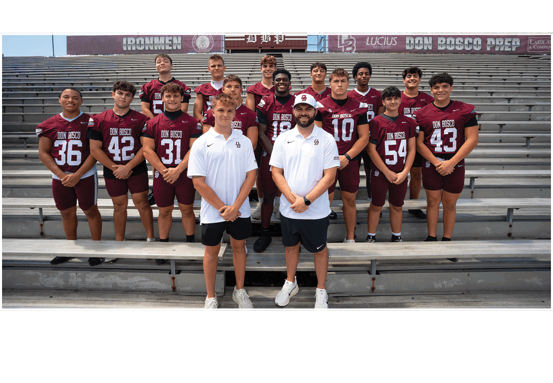 Left to right: Posci (Manager), Coach Spence Santana, Moreda, Abromowicz, DiGregorio, Allen, Berardesco, Finnerty, Sc...
