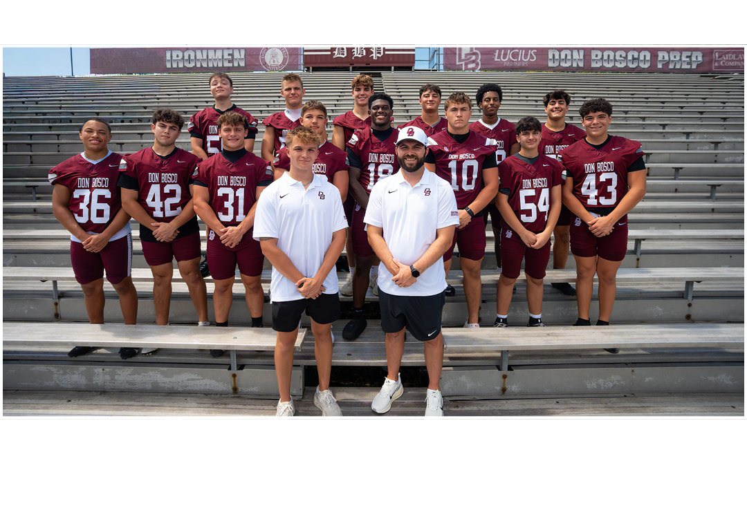 Left to right: Posci (Manager), Coach Spence Santana, Moreda, Abromowicz, DiGregorio, Allen, Berardesco, Finnerty, Sc...