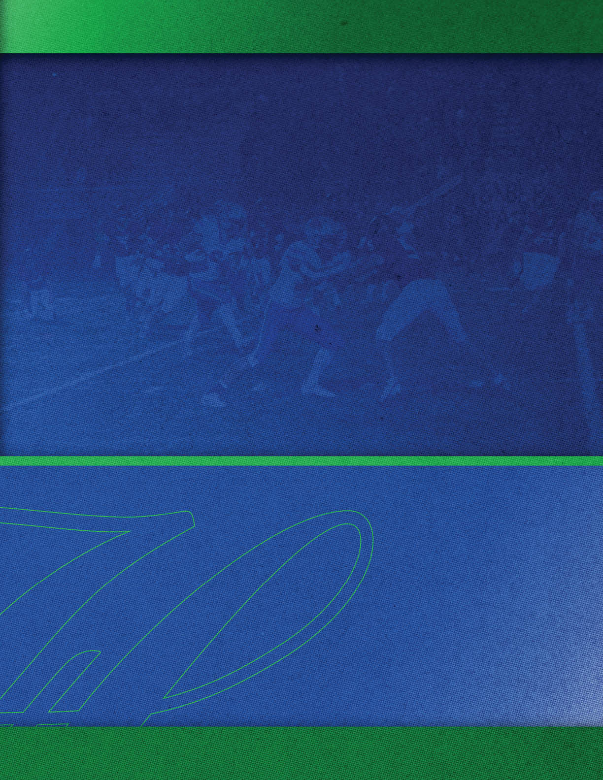 A football player is running with the number 14 on his jersey. Description generated by AI