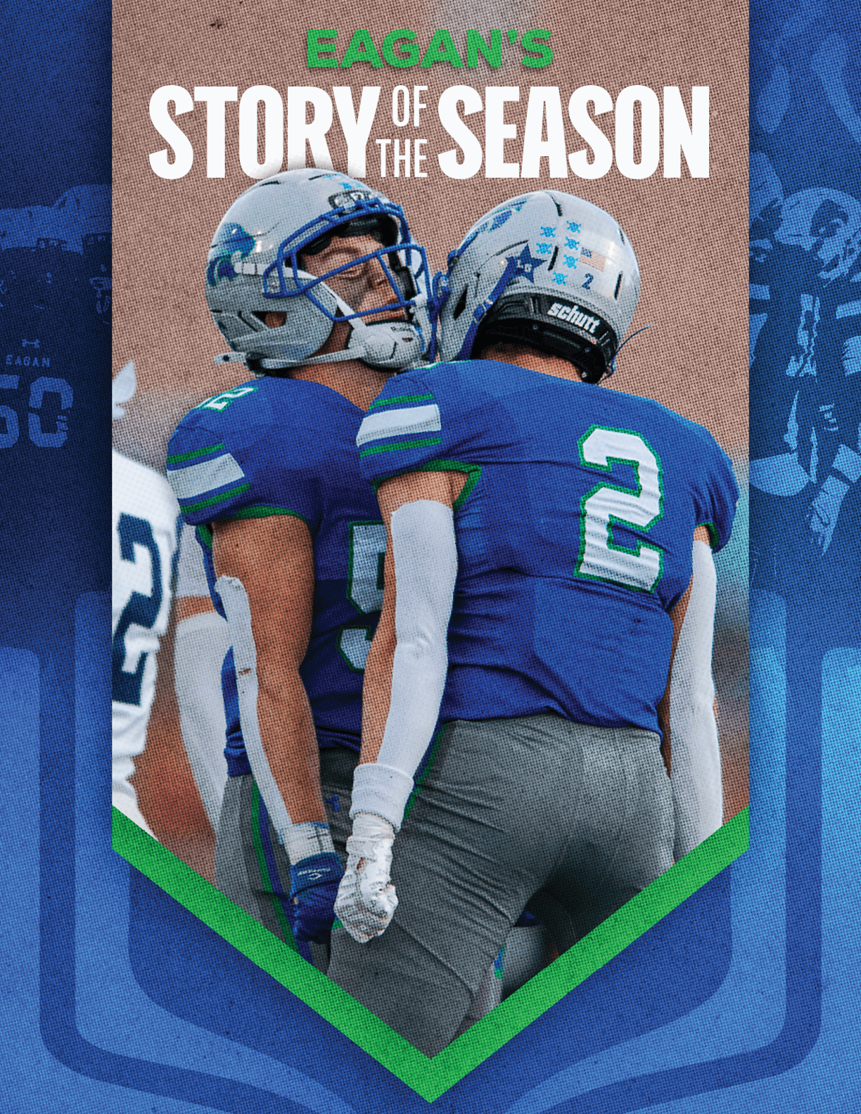 A group of football players huddled together. Description generated by AI