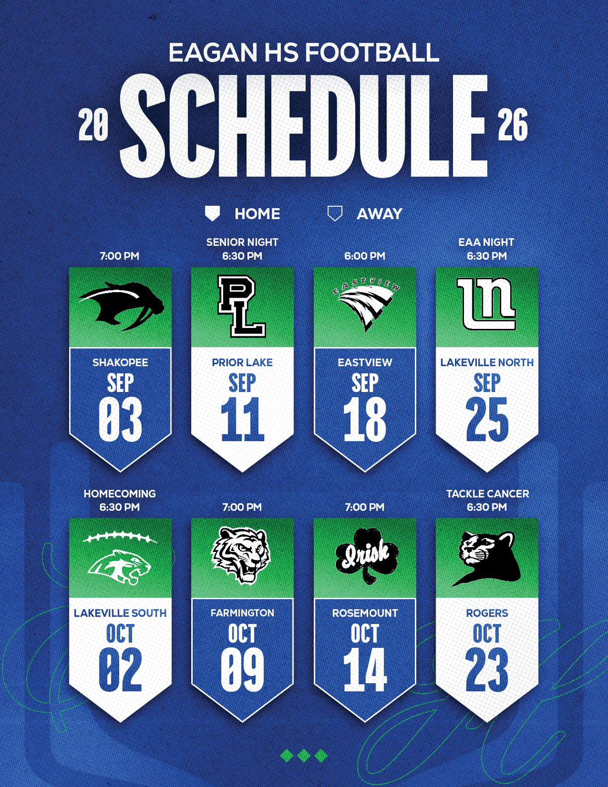 A football schedule for the 2014 season. Description generated by AI