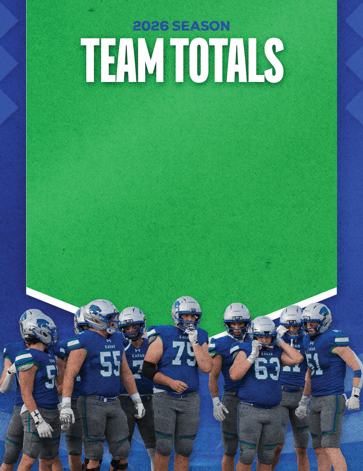 A group of football players standing on a field. Description generated by AI