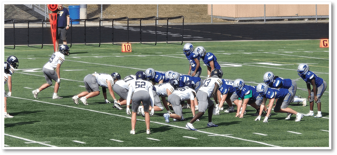 A football player is kicking a football on a field. Description generated by AI