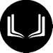 A black and white image of a book with a white letter “U" on the left side and a white letter "L" on the right side. Description generated by AI