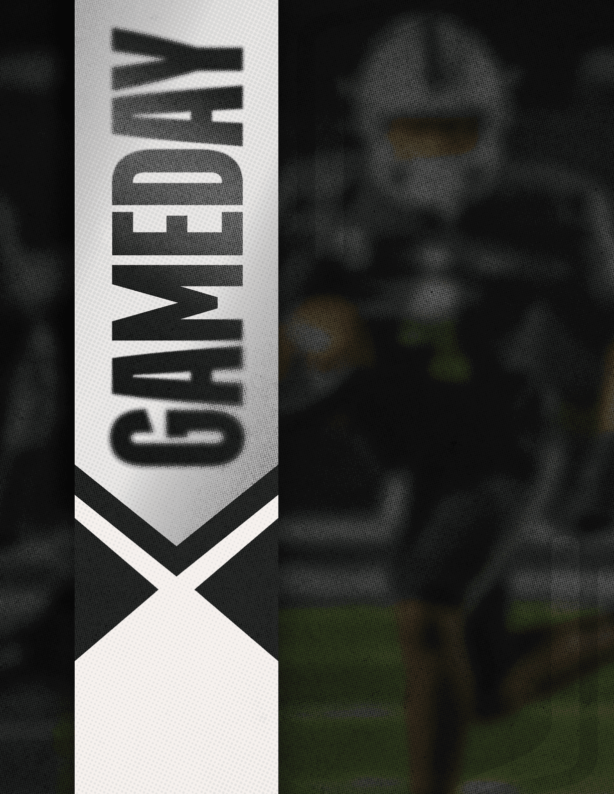 A football player is tackled by another player. Description generated by AI