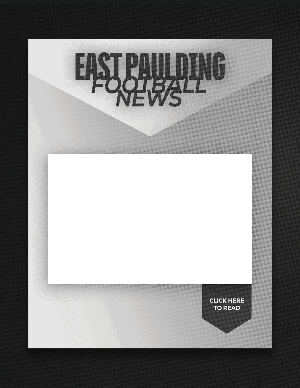 A red and blue sign with a blank space for a headline. Description generated by AI