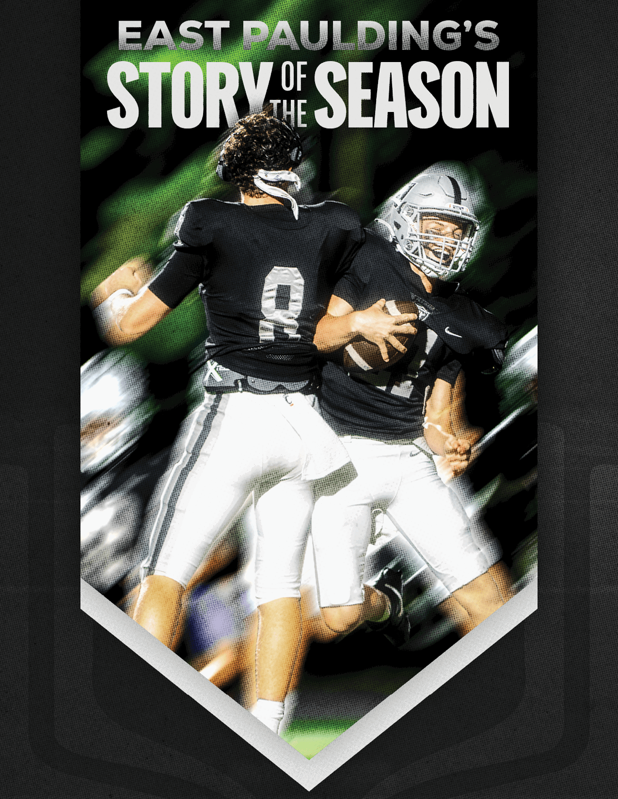 A group of football players huddled together. Description generated by AI