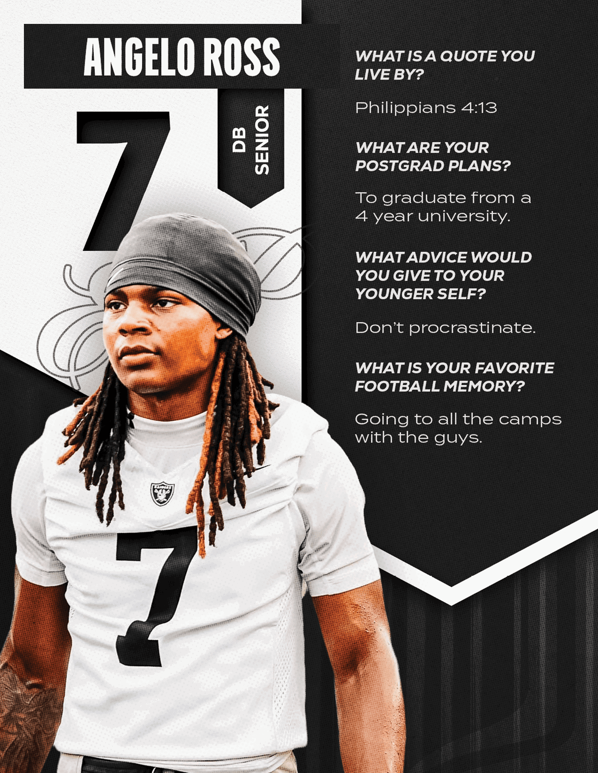 A football player wearing a blue and red jersey with the number 15 on it. Description generated by AI