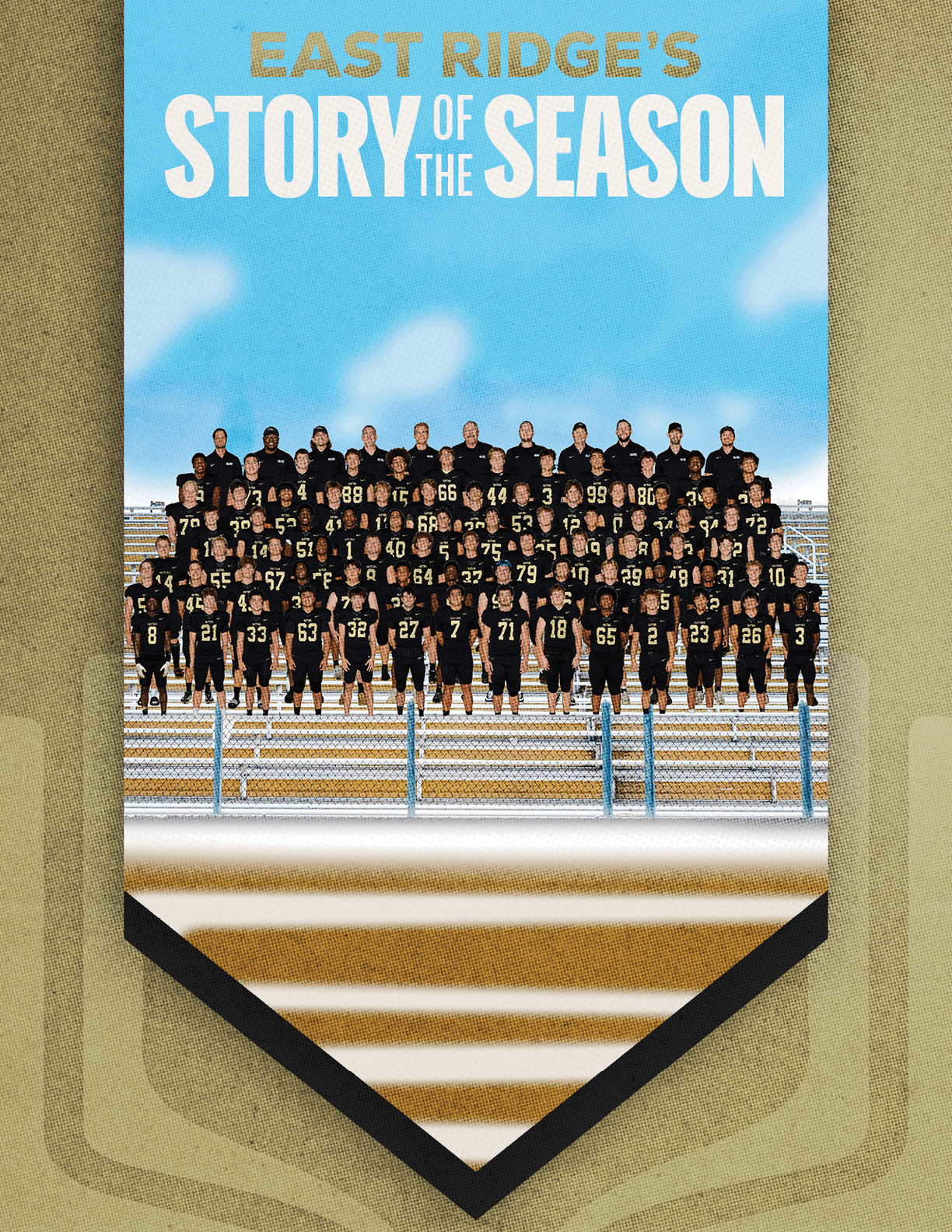 A group of football players huddled together. Description generated by AI