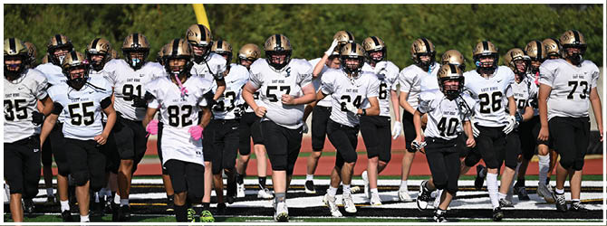A group of football players on a field. Description generated by AI