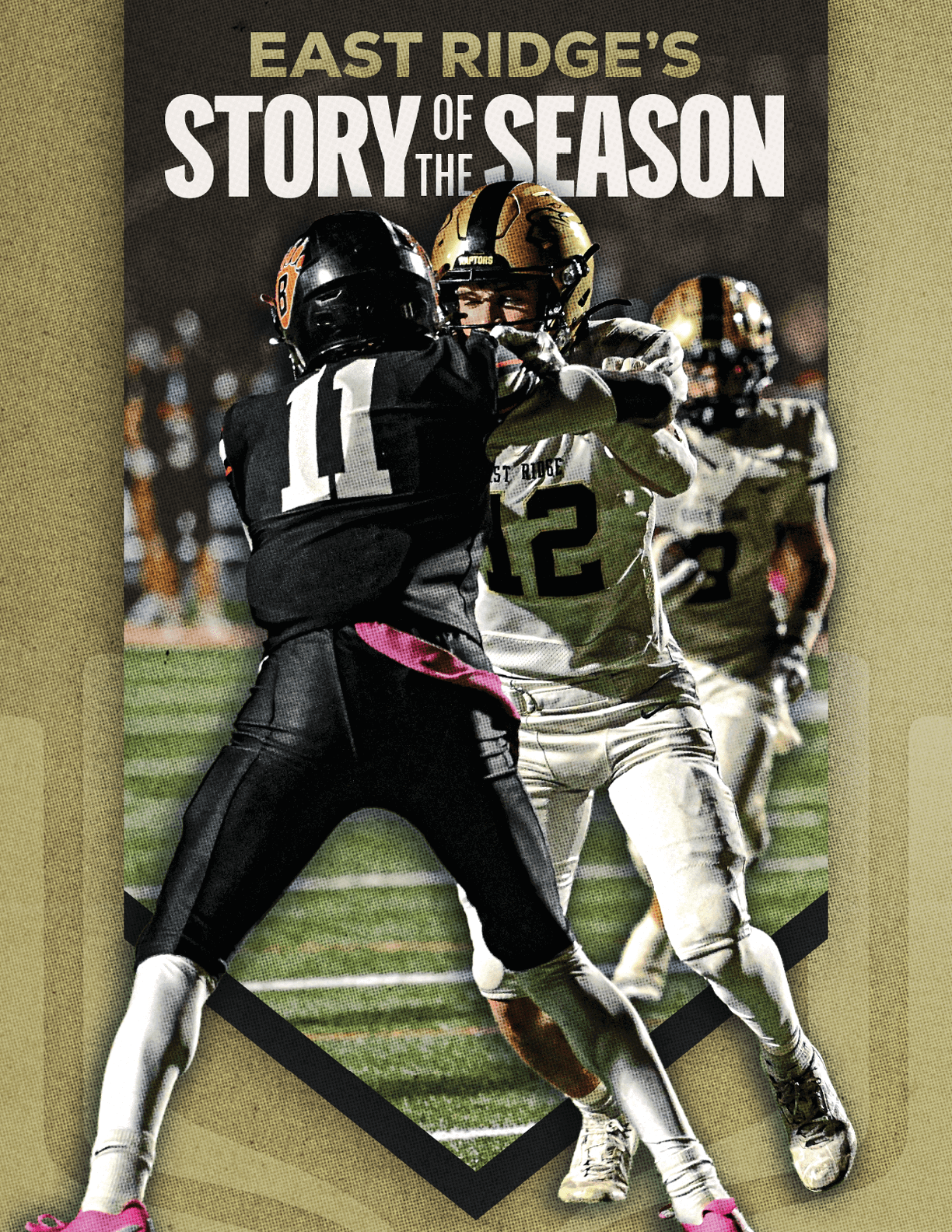 A group of football players huddled together. Description generated by AI