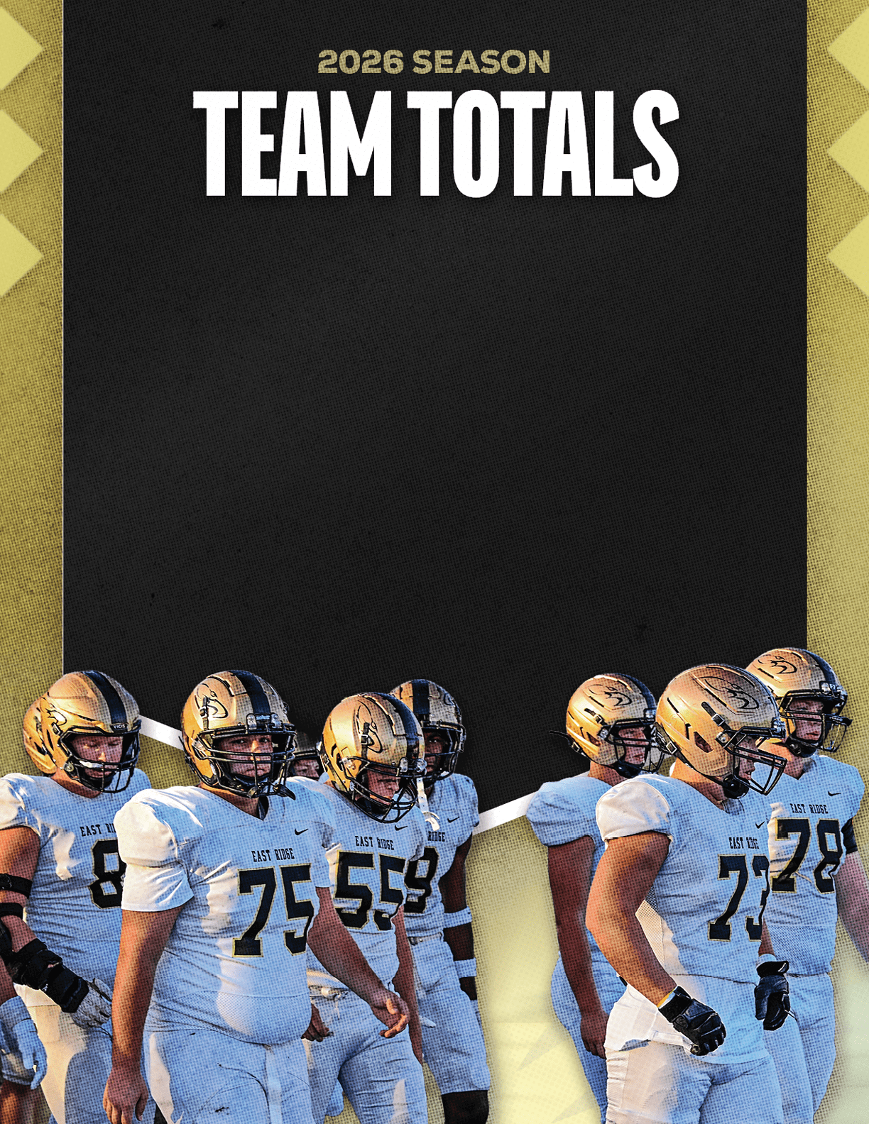 A group of football players standing on a field. Description generated by AI