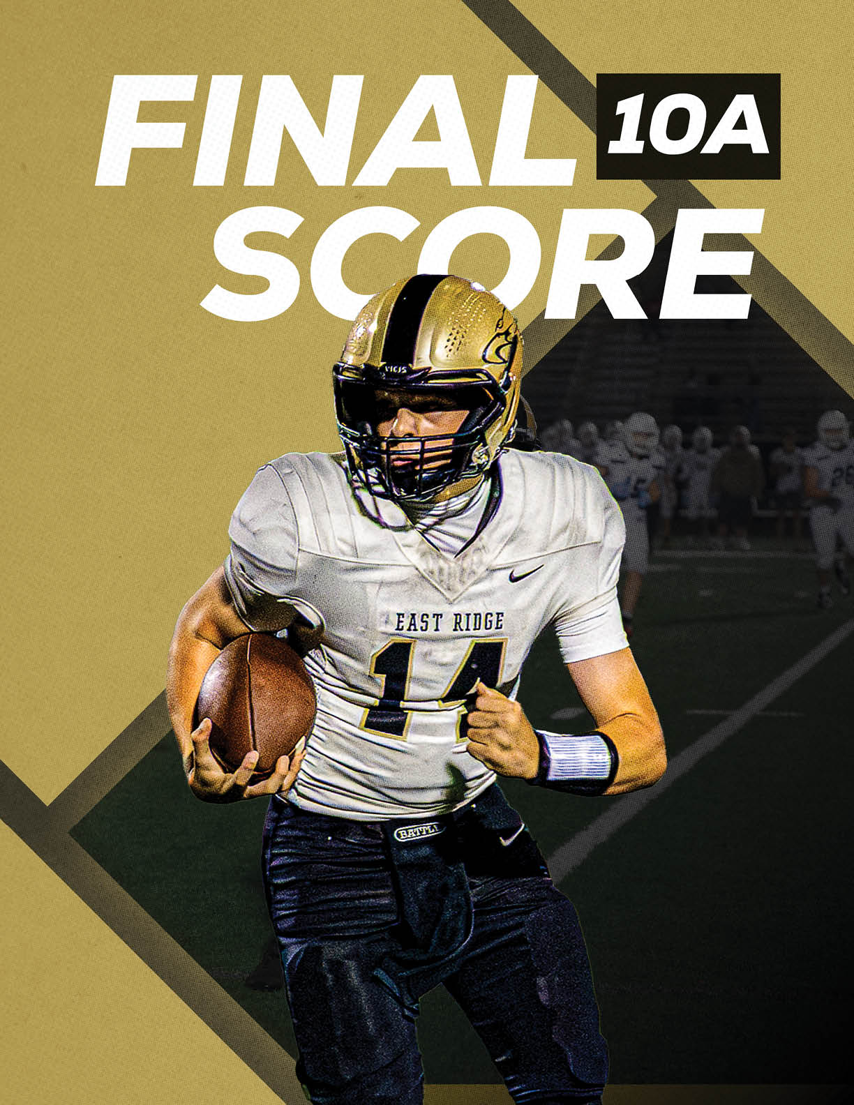 A football player wearing a white jersey with the number 5 on it. Description generated by AI