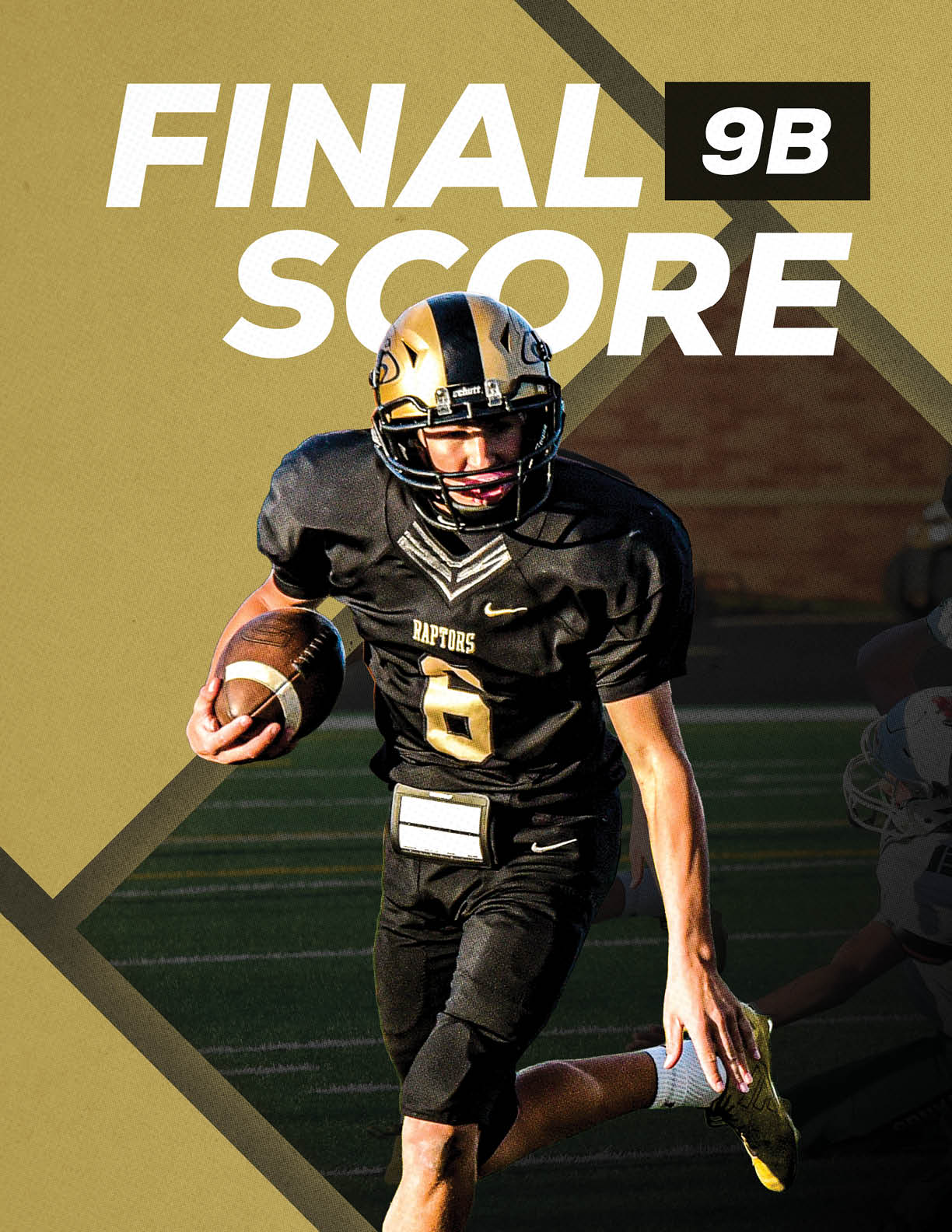 A football player wearing a white jersey with the number 5 on it. Description generated by AI