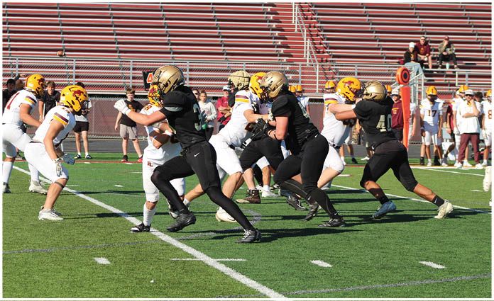 A football player is sliding on the ground. Description generated by AI